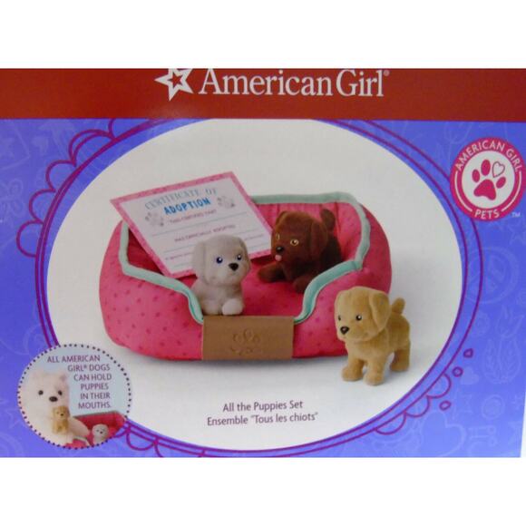 American Girl ALL THE PUPPIES SET 3 Puppy Dog Magnetic Toys + Pet Bed + Adoption - Picture 5 of 6